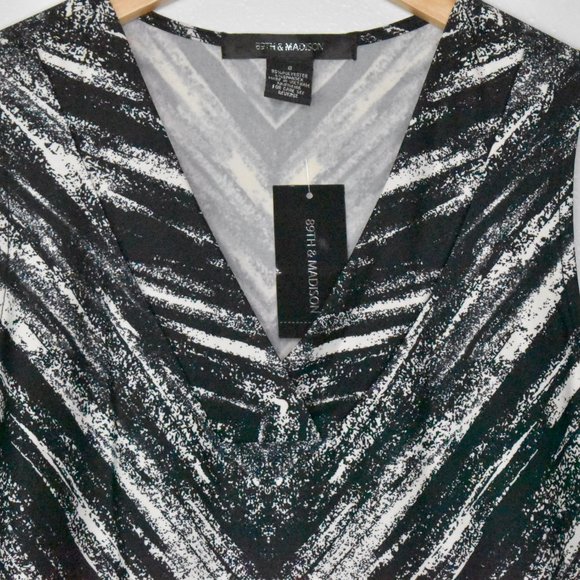 NWT 89th & Madison Sleeveless Blouse Black White S - Picture 5 of 9